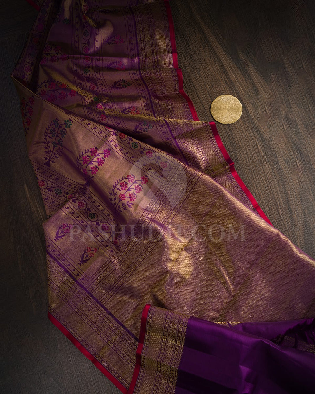 Dark Purple Traditional Kanjivaram Silk Saree-S1738(B)