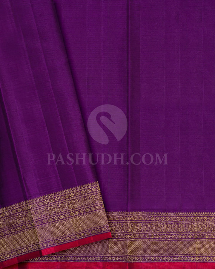 Dark Purple Traditional Kanjivaram Silk Saree-S1738(B)