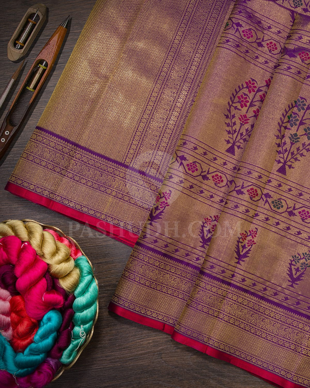 Dark Purple Traditional Kanjivaram Silk Saree-S1738(B)