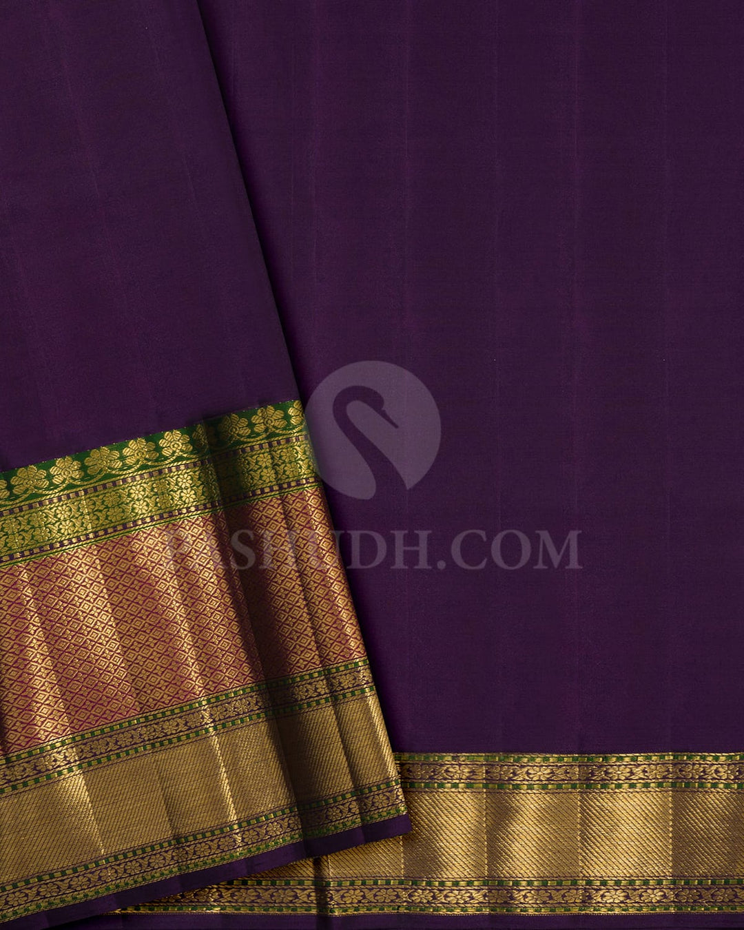 Teal Blue With Purple Kanjivaram Silk Saree-D660(F)