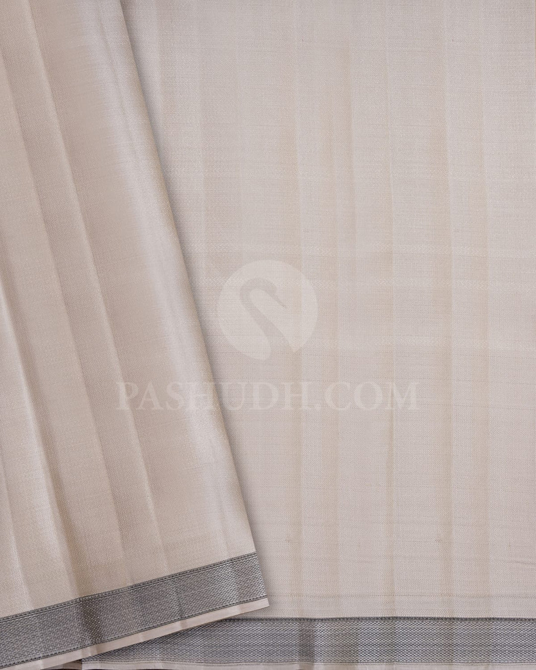 Cream With Black Kanjivaram Silk Saree-D693(A)