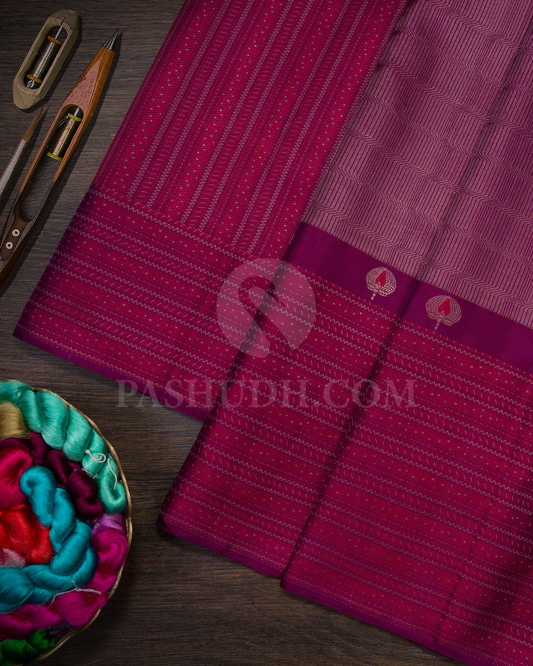 Wine Kanjivaram Silk Saree-D631(I)