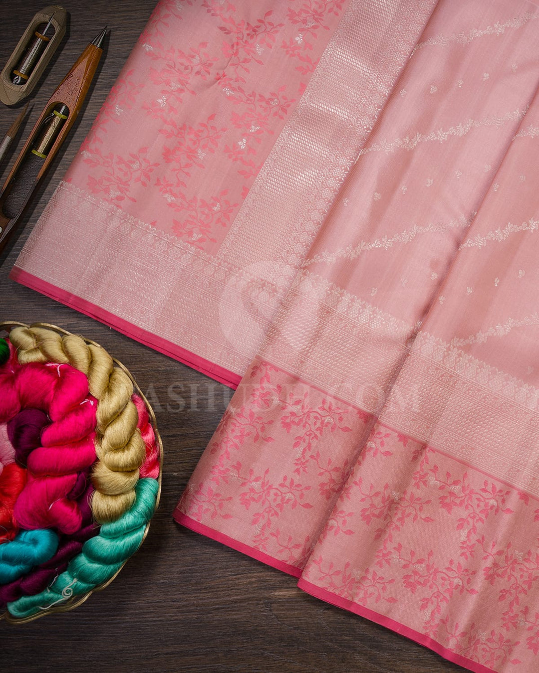 Pastel Pink Kanjivaram Silk Saree-DJ420(F)