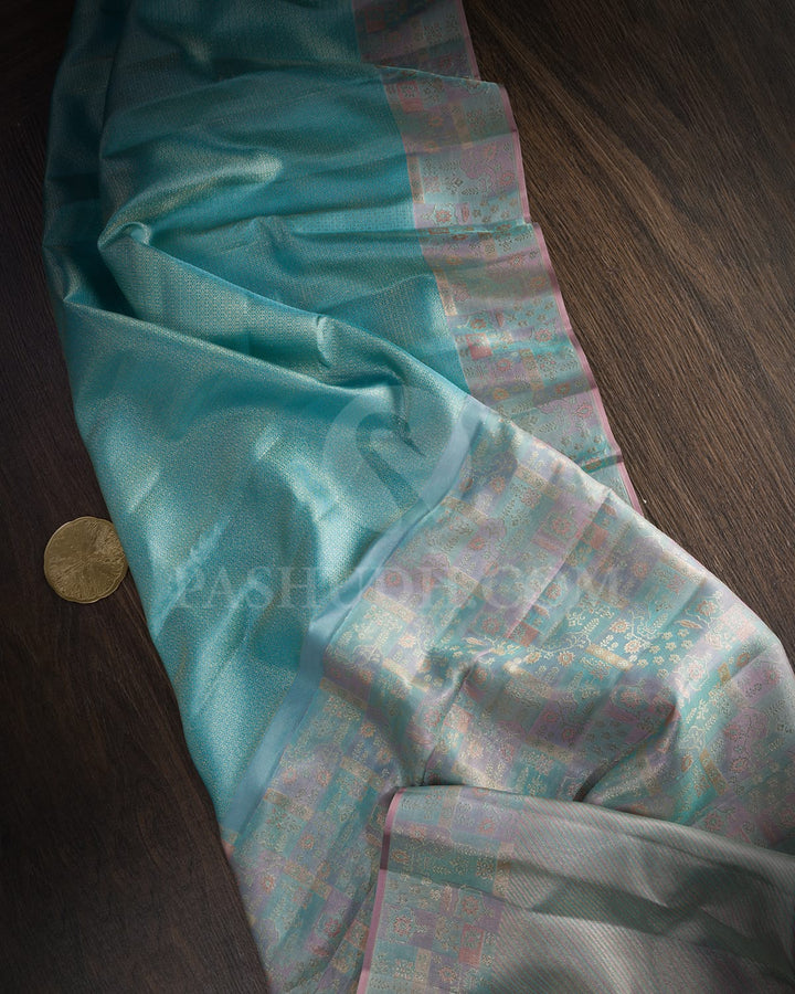 Sky Blue Kanjivaram Silk Saree-D684(C)