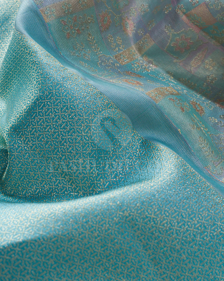 Sky Blue Kanjivaram Silk Saree-D684(C)