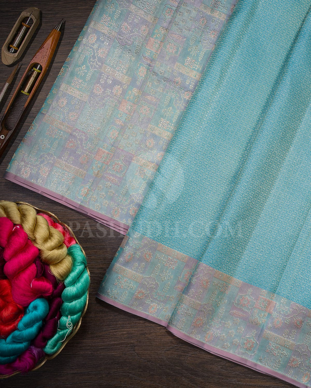 Sky Blue Kanjivaram Silk Saree-D684(C)