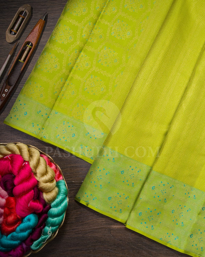 Parrot Green Kanjivaram Silk Saree-D683(C)