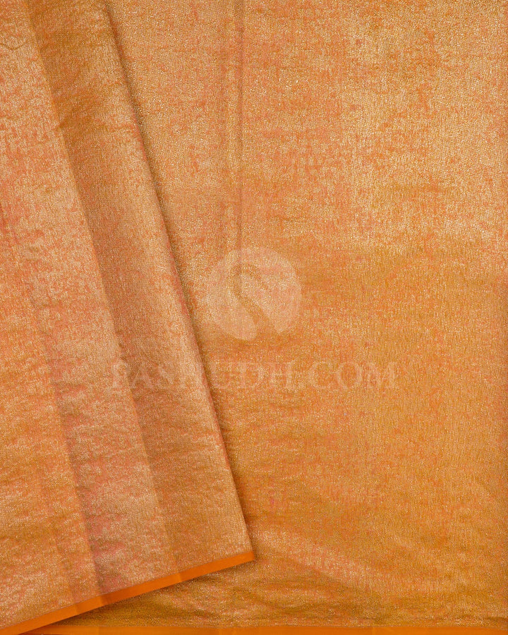 Coral Peach Kanjivaram Silk Saree-DJ305(L)