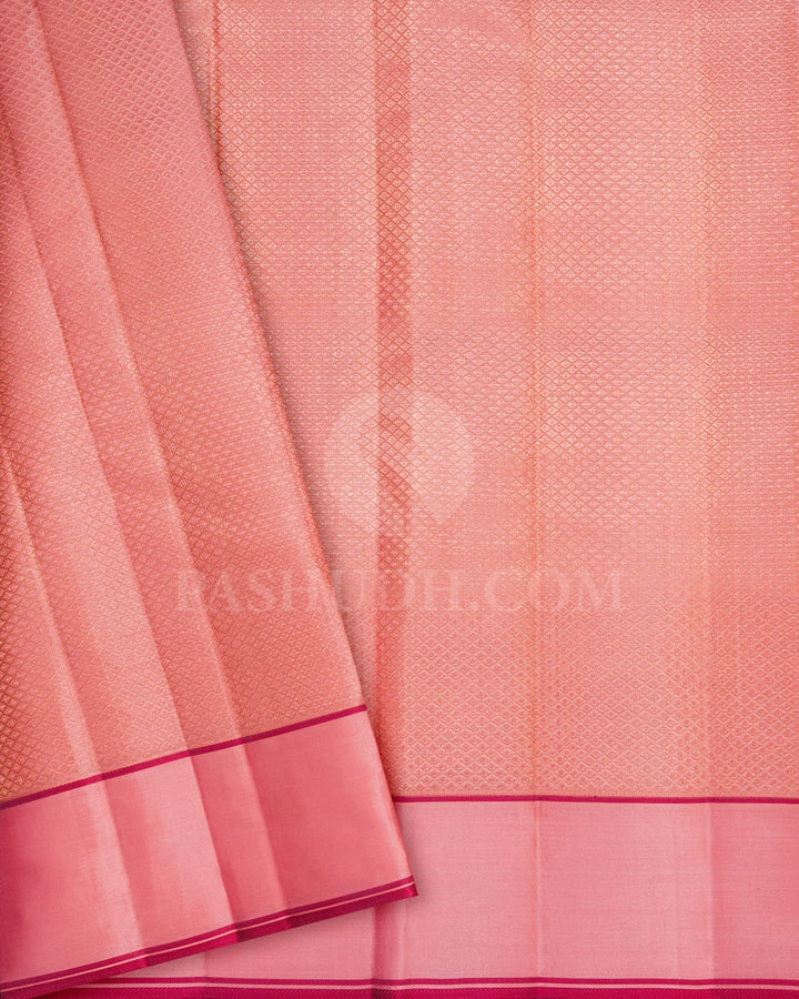 Punch Pink Kanjivaram Silk Saree-DJ452(B)
