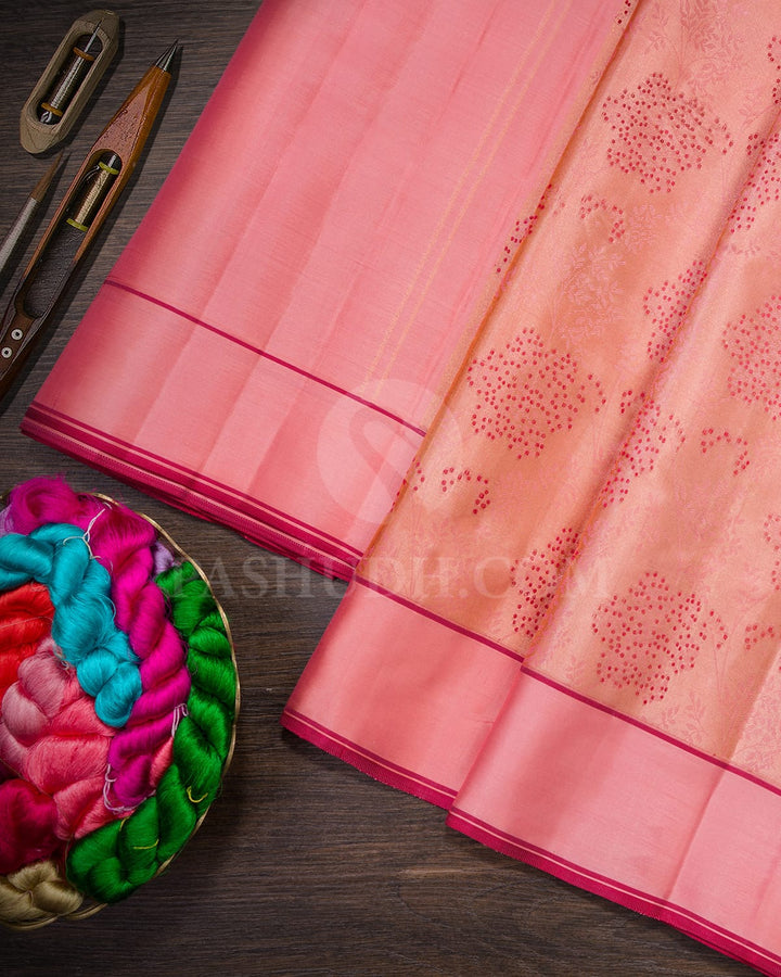 Punch Pink Kanjivaram Silk Saree-DJ452(B)