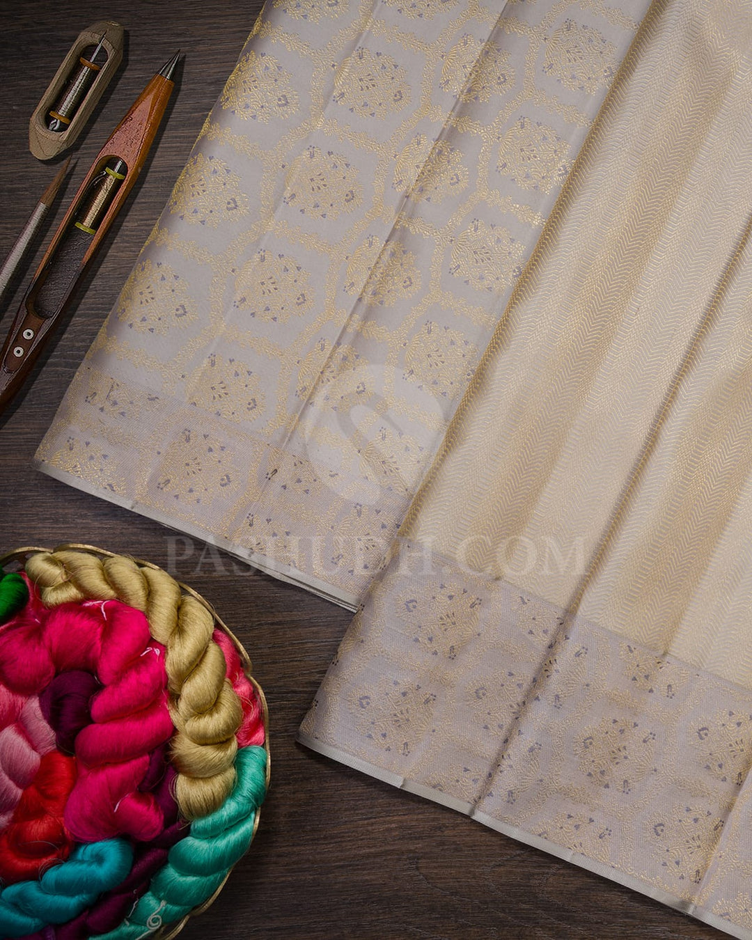 Agreeable Grey With Repose Grey Kanjivaram Silk Saree-D683(D)