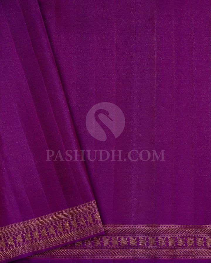 Reddish Pink With Dual Shaded Magenta Kanjivaram Silk Saree-D692(A)