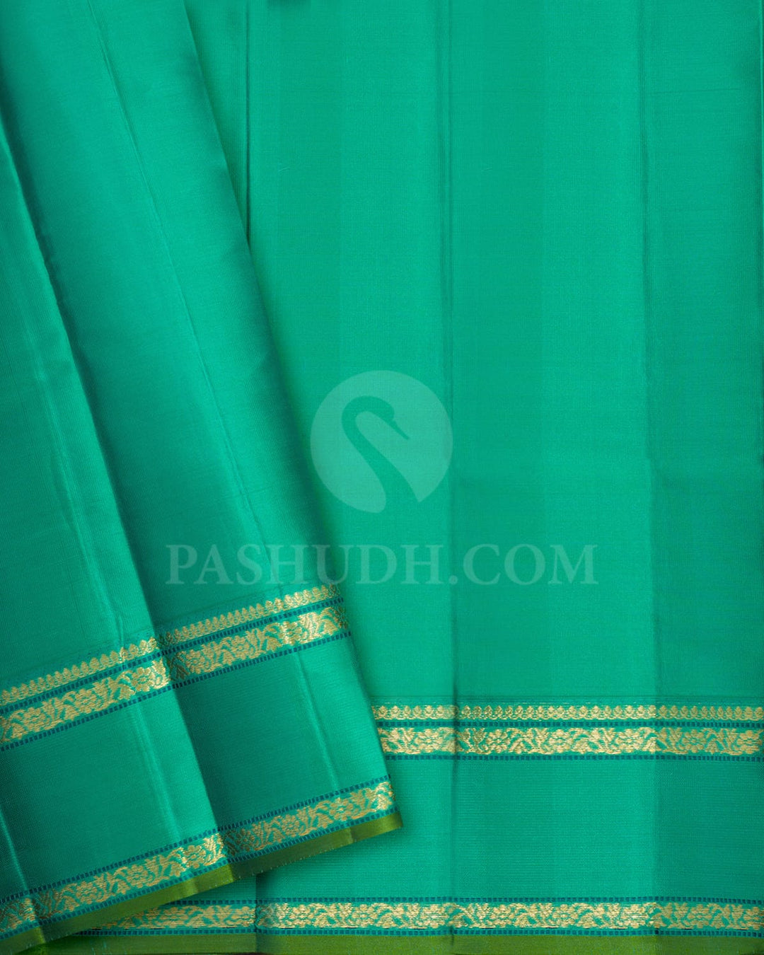 Dual Shaded Mint Green,Baby Pink And Sky Blue Kanjivaram Silk Saree-DJ426(E)