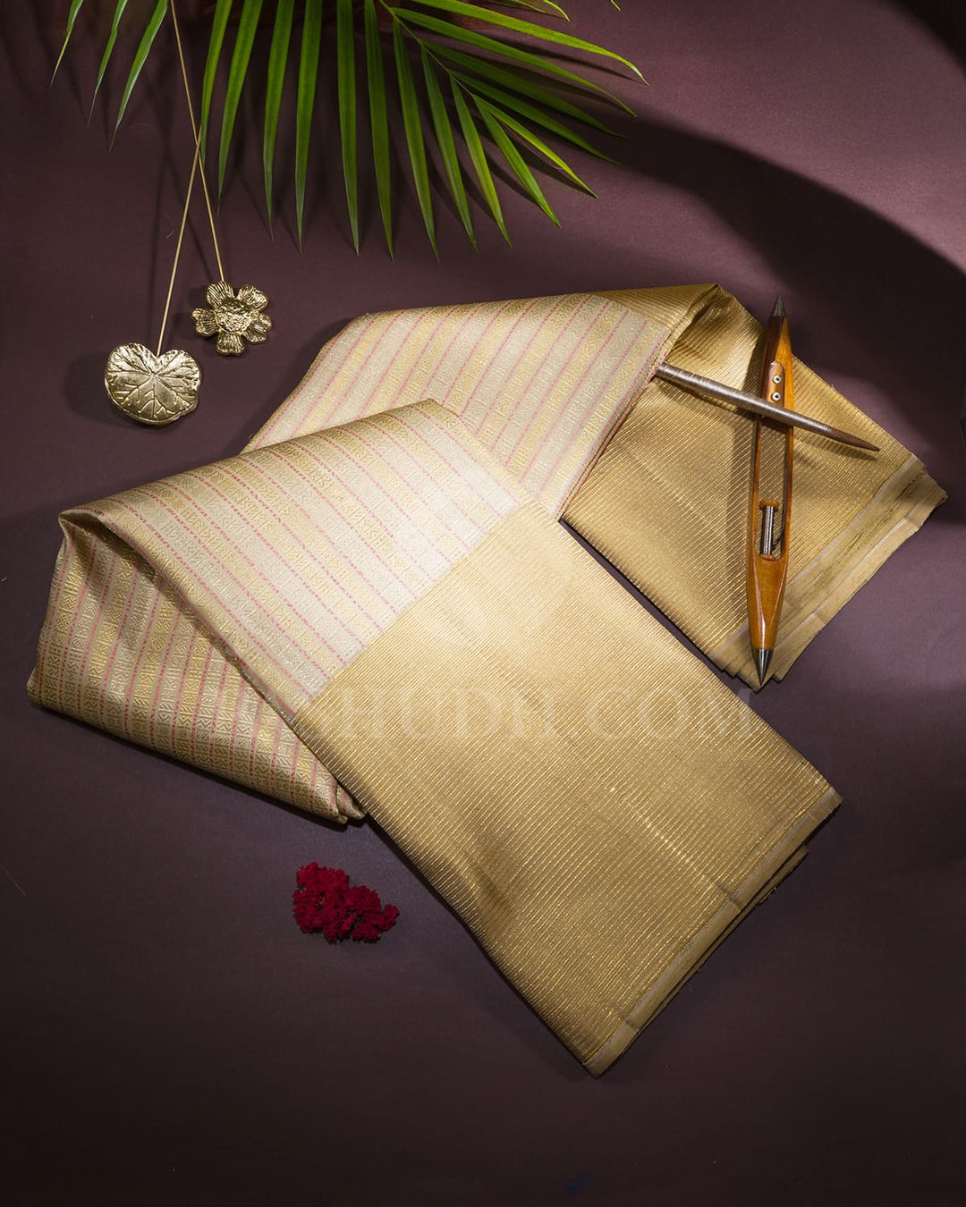 Cream With Beige Kanjivaram Silk Saree-S1647(B)