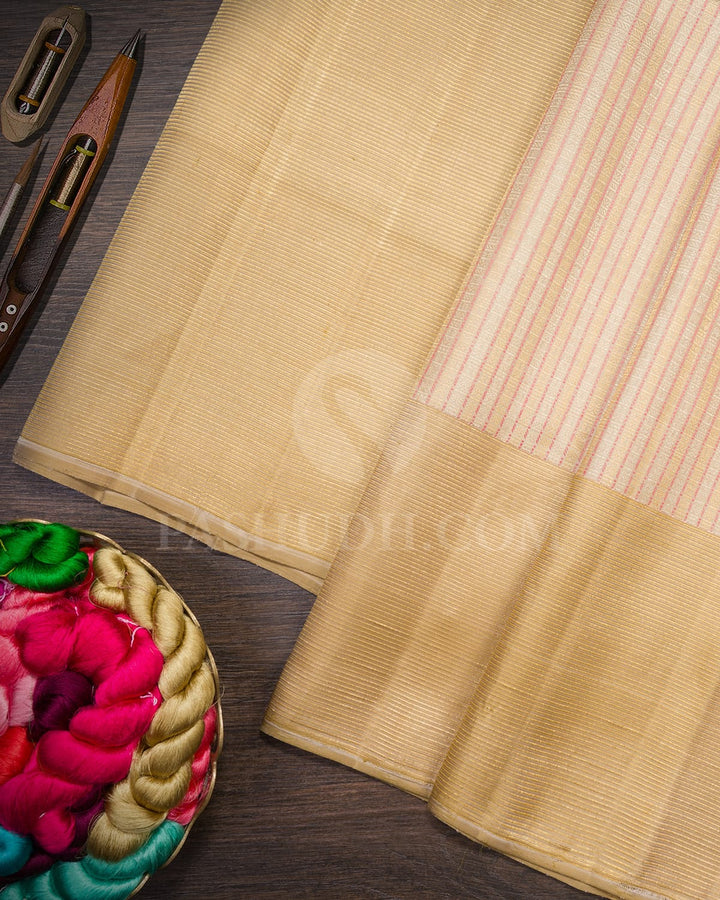 Cream With Beige Kanjivaram Silk Saree-S1647(B)