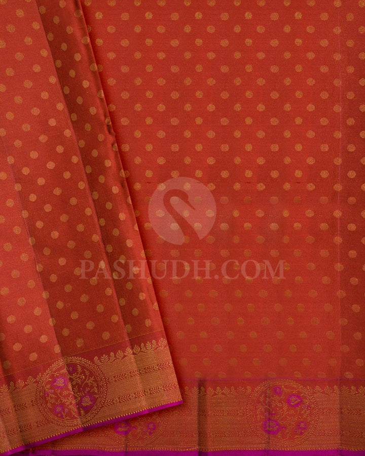 Rust Brown Kanjivaram Silk Saree-DJ450(A)