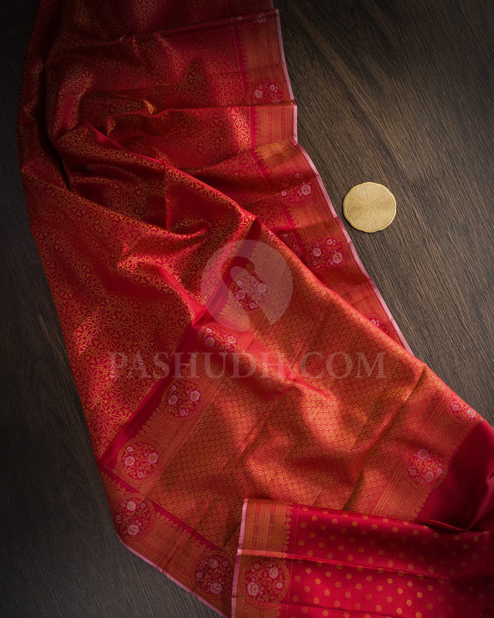 Dark Red Bridal Kanjivaram Silk Saree-DJ450(B)