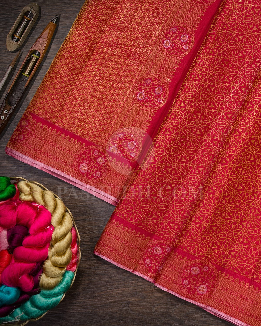 Dark Red Bridal Kanjivaram Silk Saree-DJ450(B)