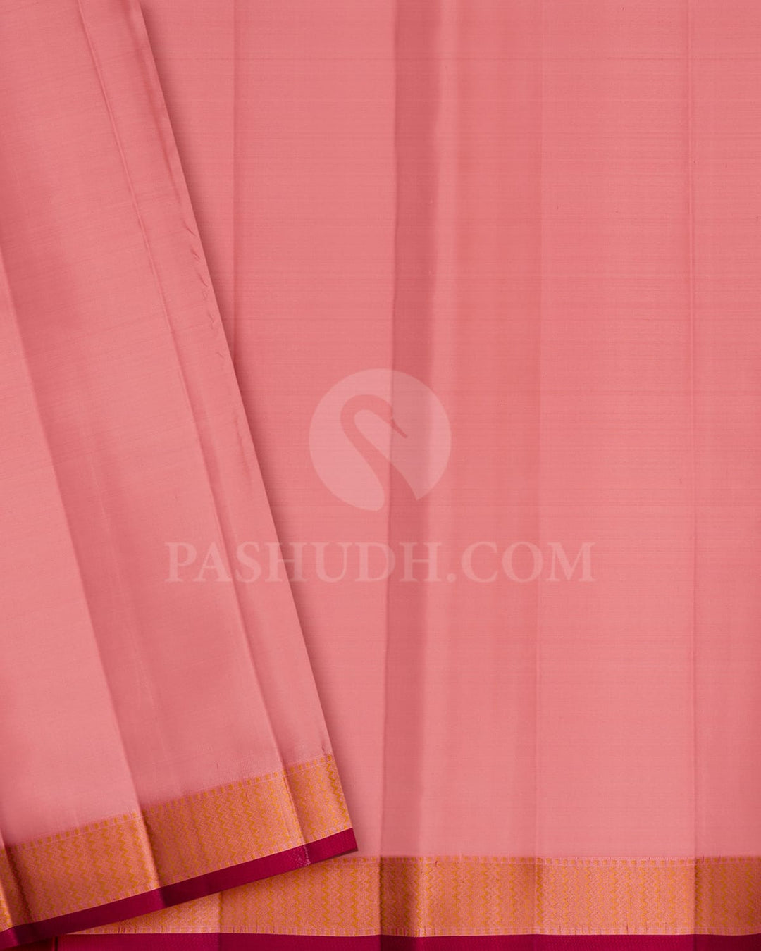Multishades Of Baby Pink,Rust Orange,Maroon And Wine Kanjivaram Silk Saree-DJ445(B)