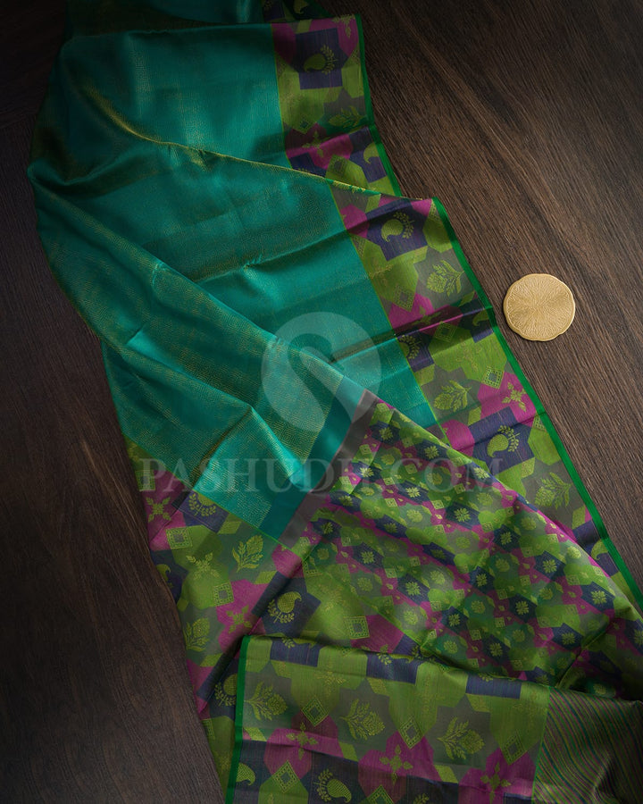 Emerald Green Kanjivaram Silk Saree-DJ424(F)