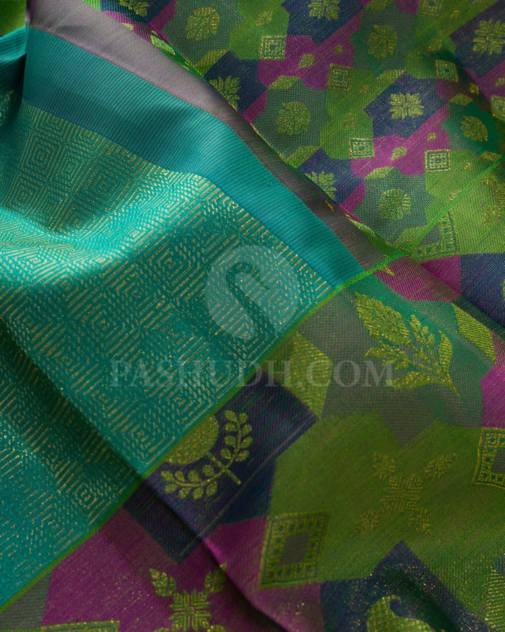 Emerald Green Kanjivaram Silk Saree-DJ424(F)
