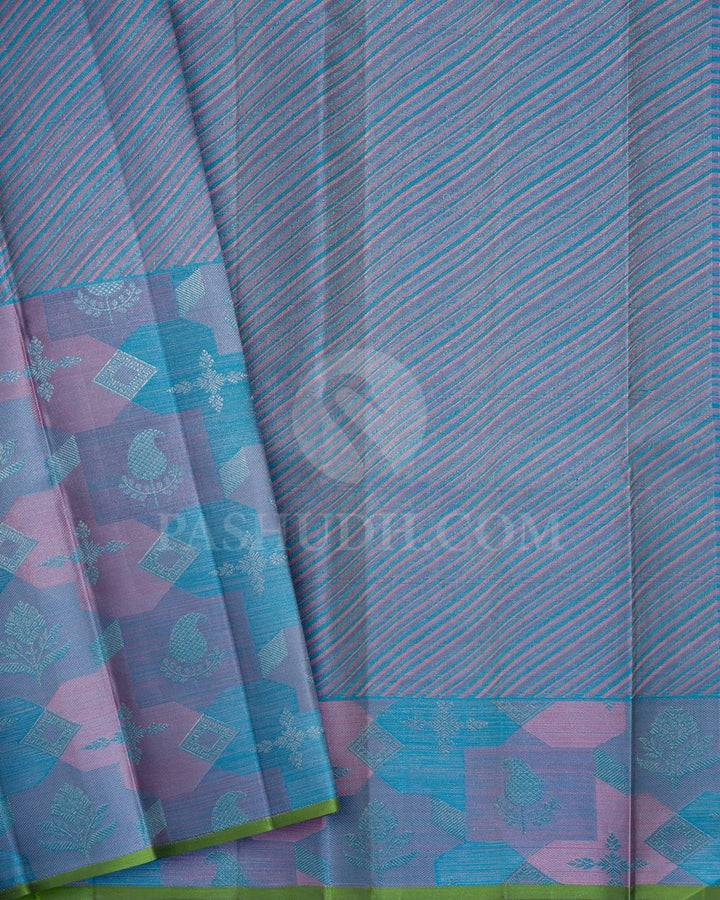 Silver Grey With Multicolor Kanjivaram Silk Saree-DJ424(E)