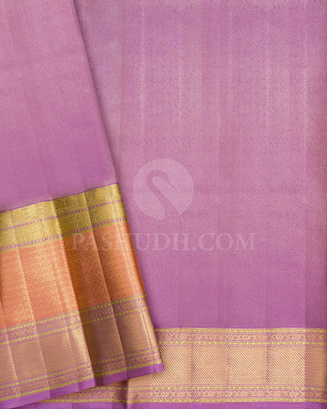 Indigo Purple With Lilac Kanjivaram Silk Saree-D660(E)