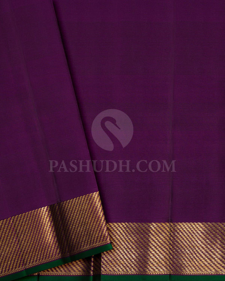 Shades Of Bronze With Irish Purple Kanjivaram Silk Saree-DJ442(D)