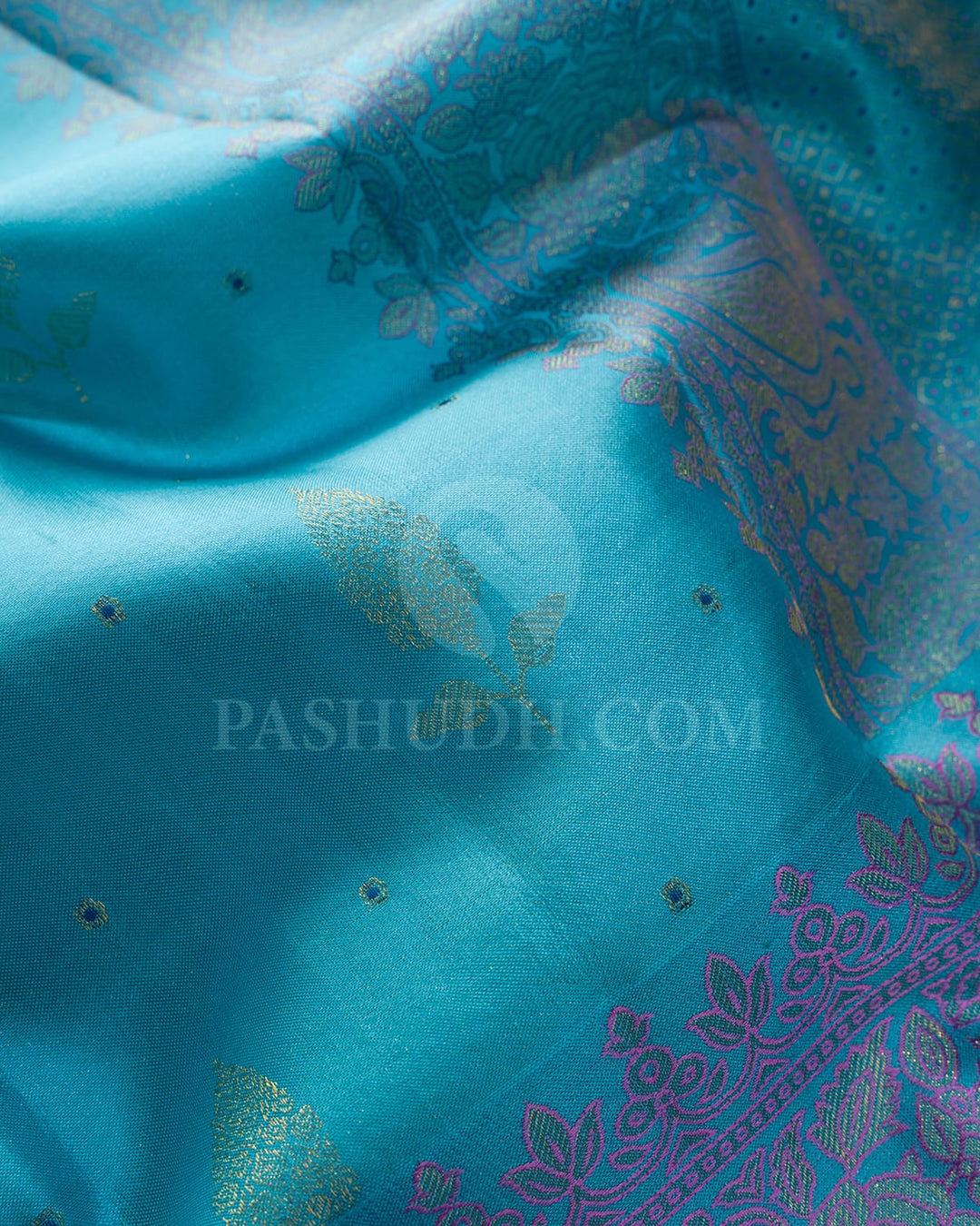 Baby Blue Kanjivaram Silk Saree-D677(B)
