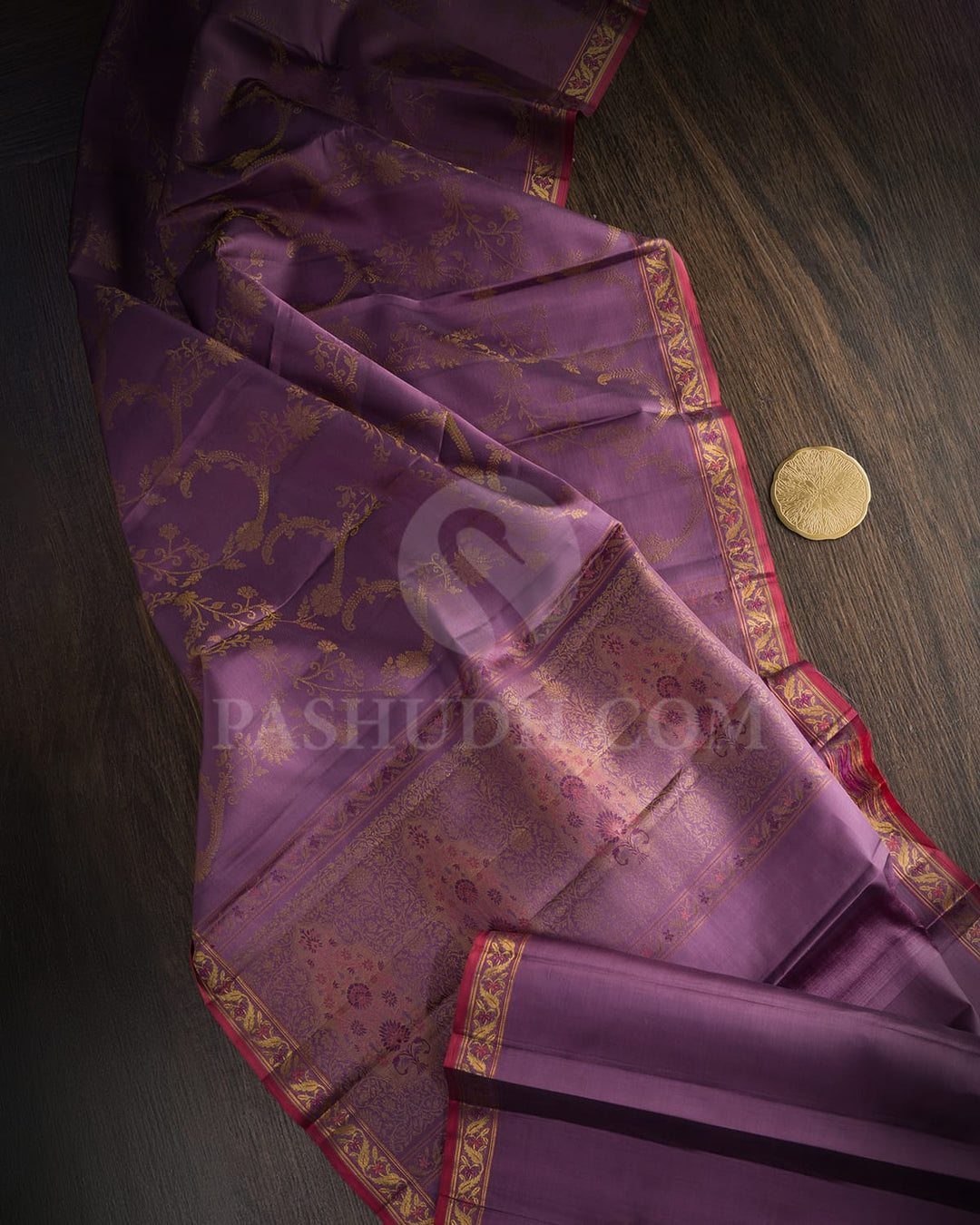 Heather Purple Kanjivaram Silk Saree-DJ444(B)