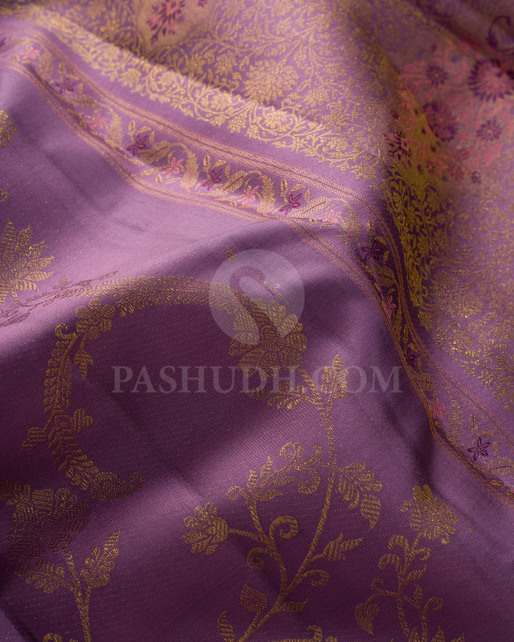 Heather Purple Kanjivaram Silk Saree-DJ444(B)