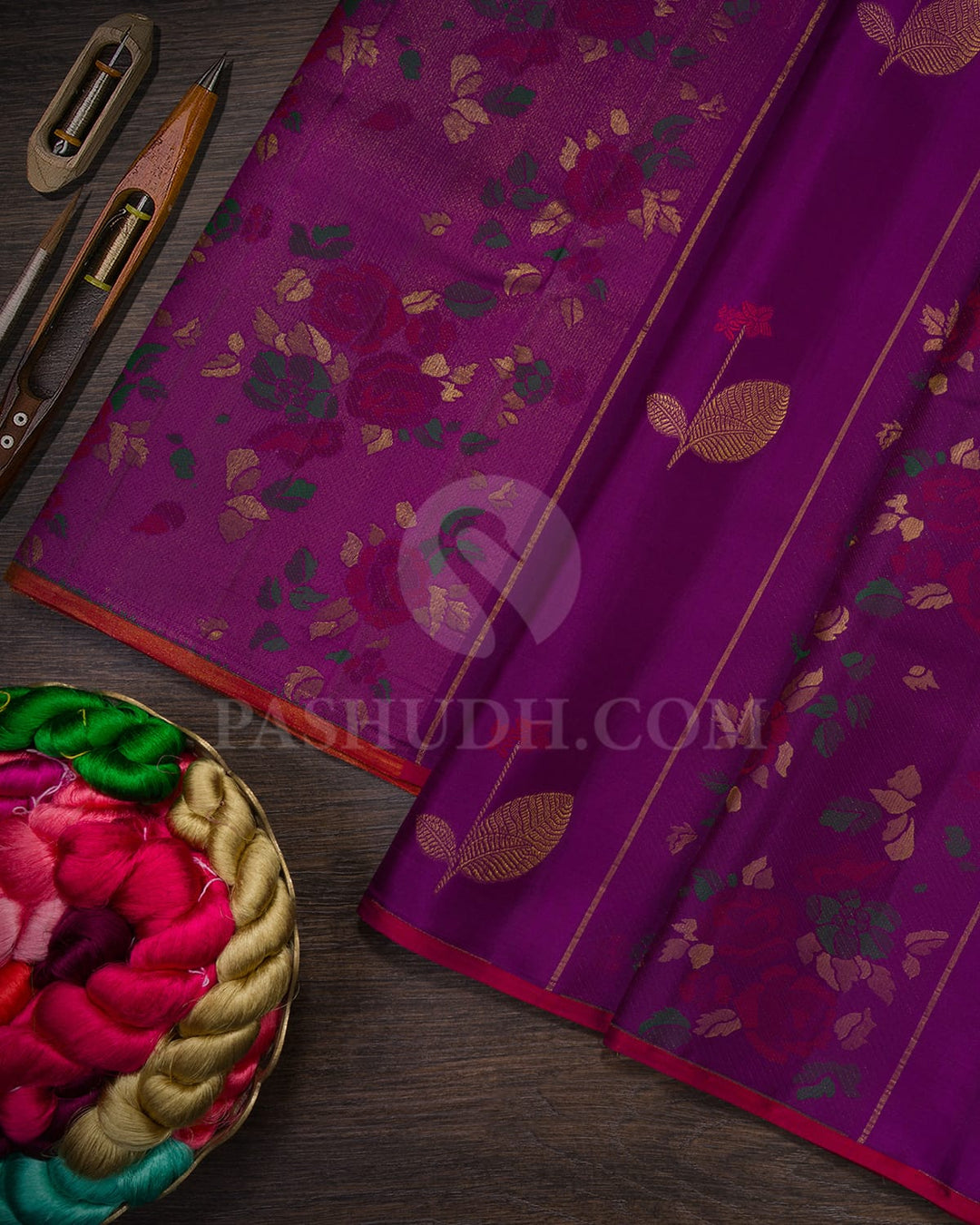 Irish Purple Kanjivaram Silk Saree-DJ435(C)