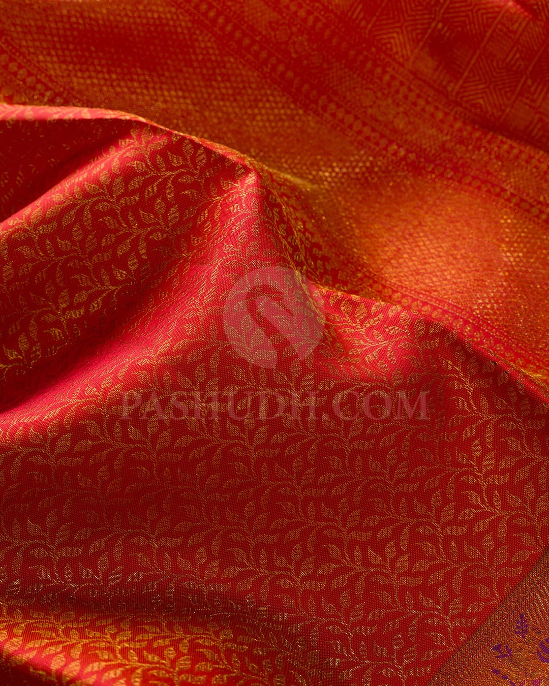 Sunset Orange Kanjivaram Silk Saree-D688(A)