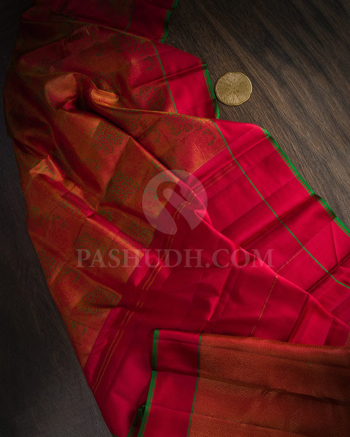 Bold Red Kanjivaram Silk Saree-DJ452(A)