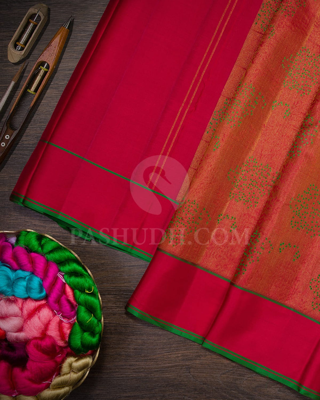 Bold Red Kanjivaram Silk Saree-DJ452(A)