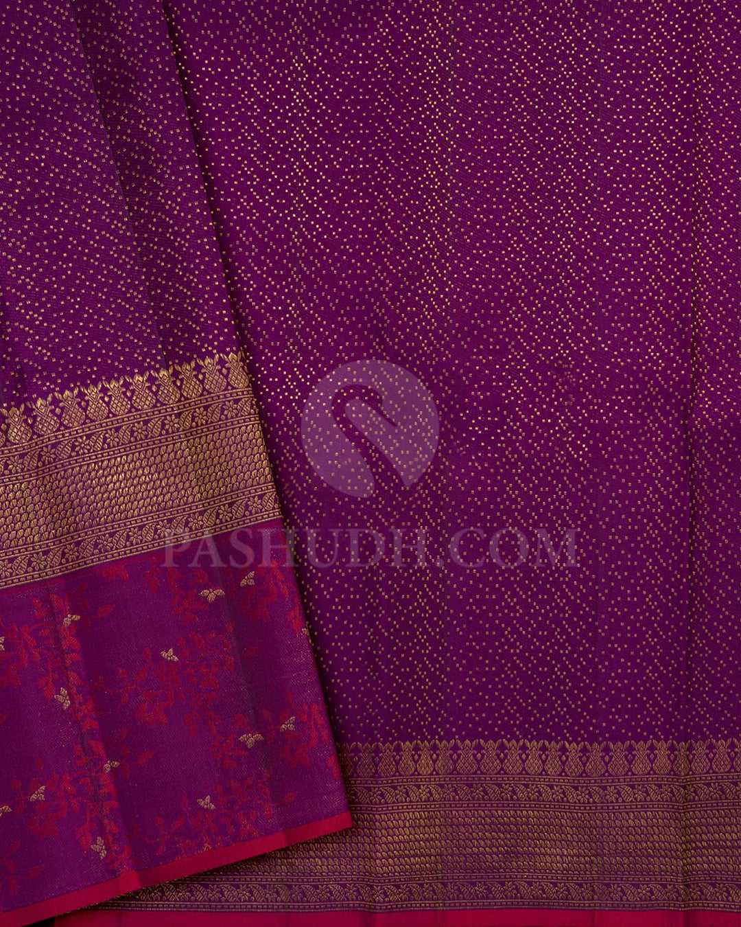 Dark Purple Kanjivaram Silk Saree-DJ420(E)