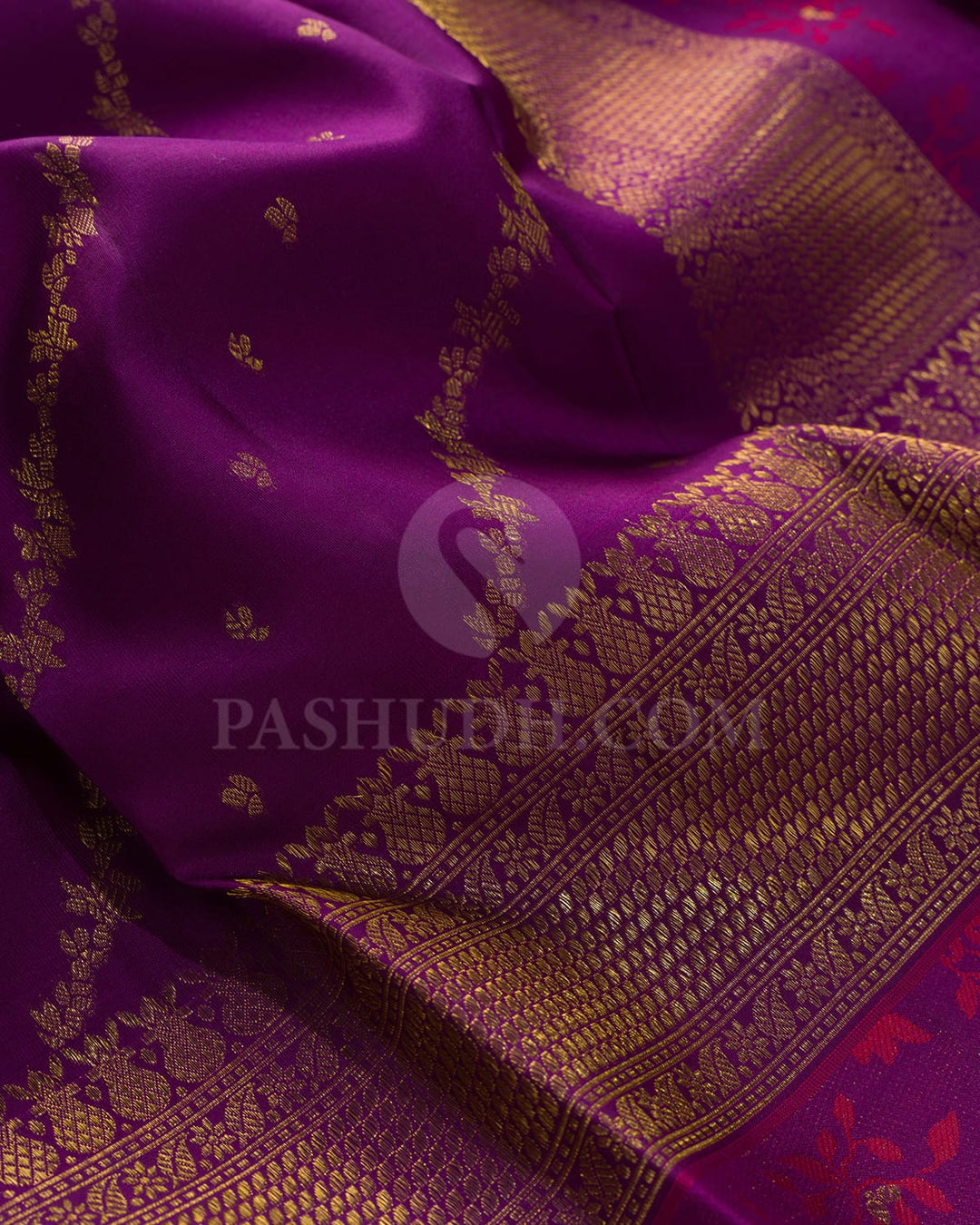 Dark Purple Kanjivaram Silk Saree-DJ420(E)