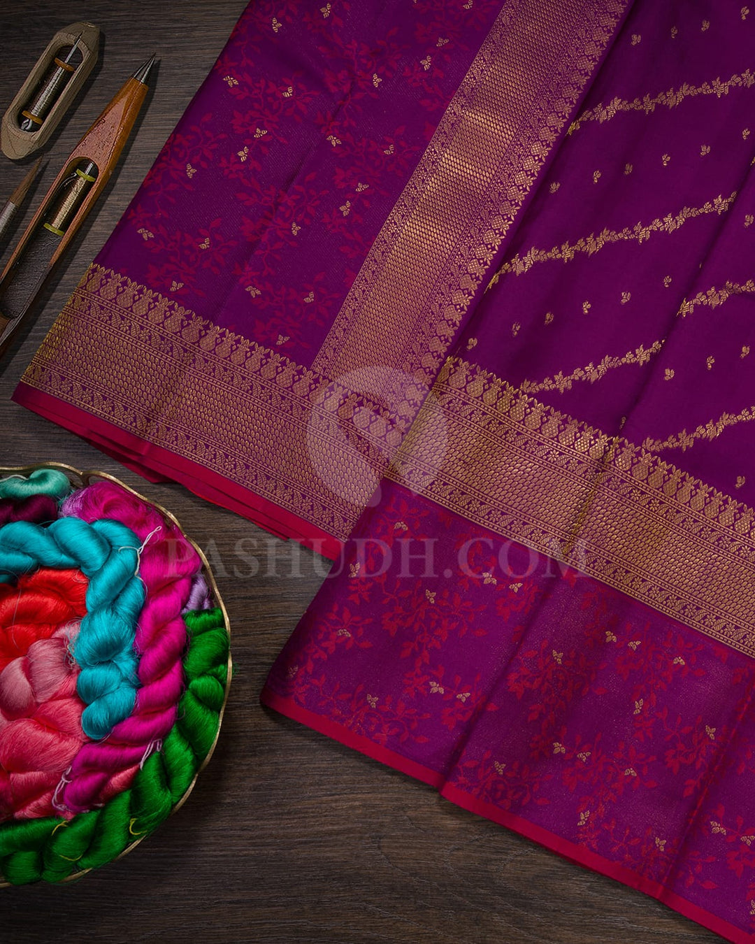 Dark Purple Kanjivaram Silk Saree-DJ420(E)
