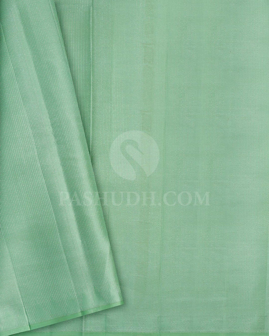 Shades Of Yellow And Green With Pista Green Borderless Kanjivaram Silk Saree-DJ403(E)