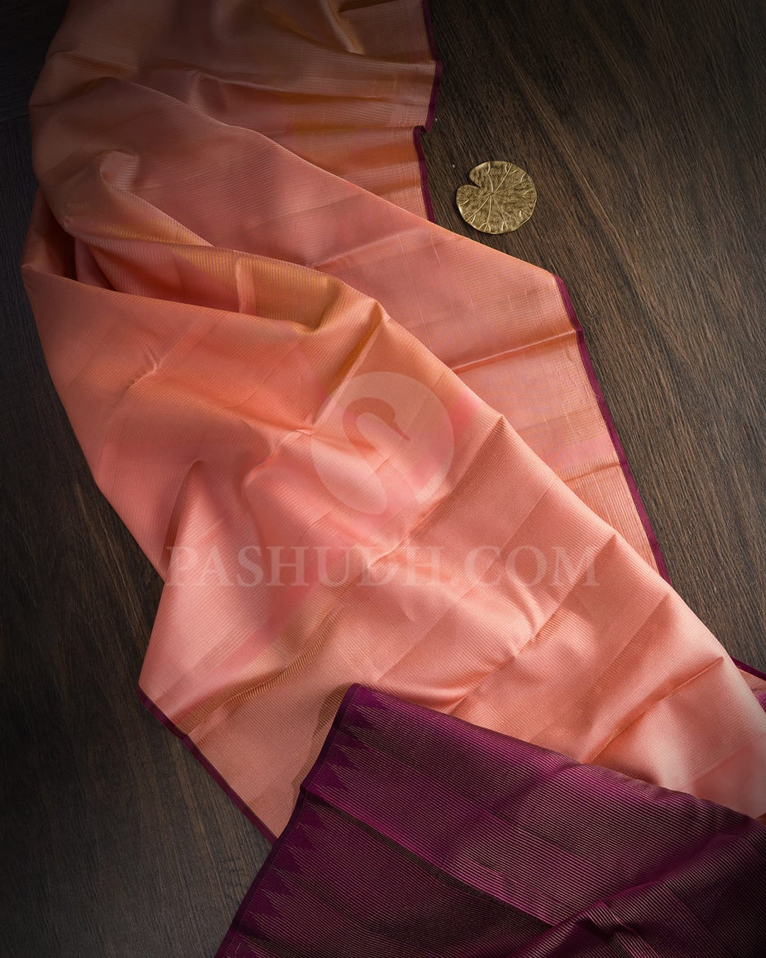 Rose Gold With Plum Kanjivaram Silk Saree-DJ453(A)