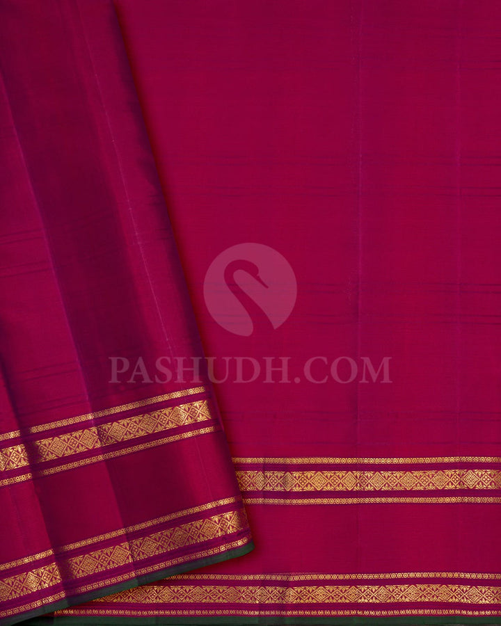 Dual Shaded Plum Purple With Dual Shaded Maroon Kanjivaram Silk Saree-DJ448(B)