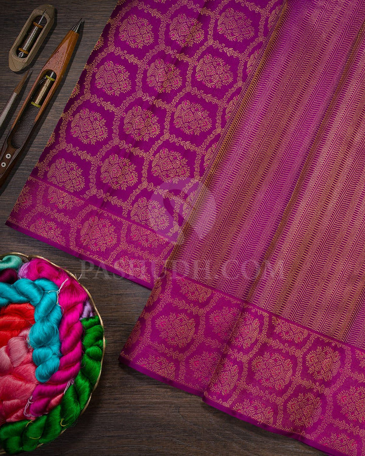 Palatinate Purple Kanjivaram Silk Saree-D683(B)