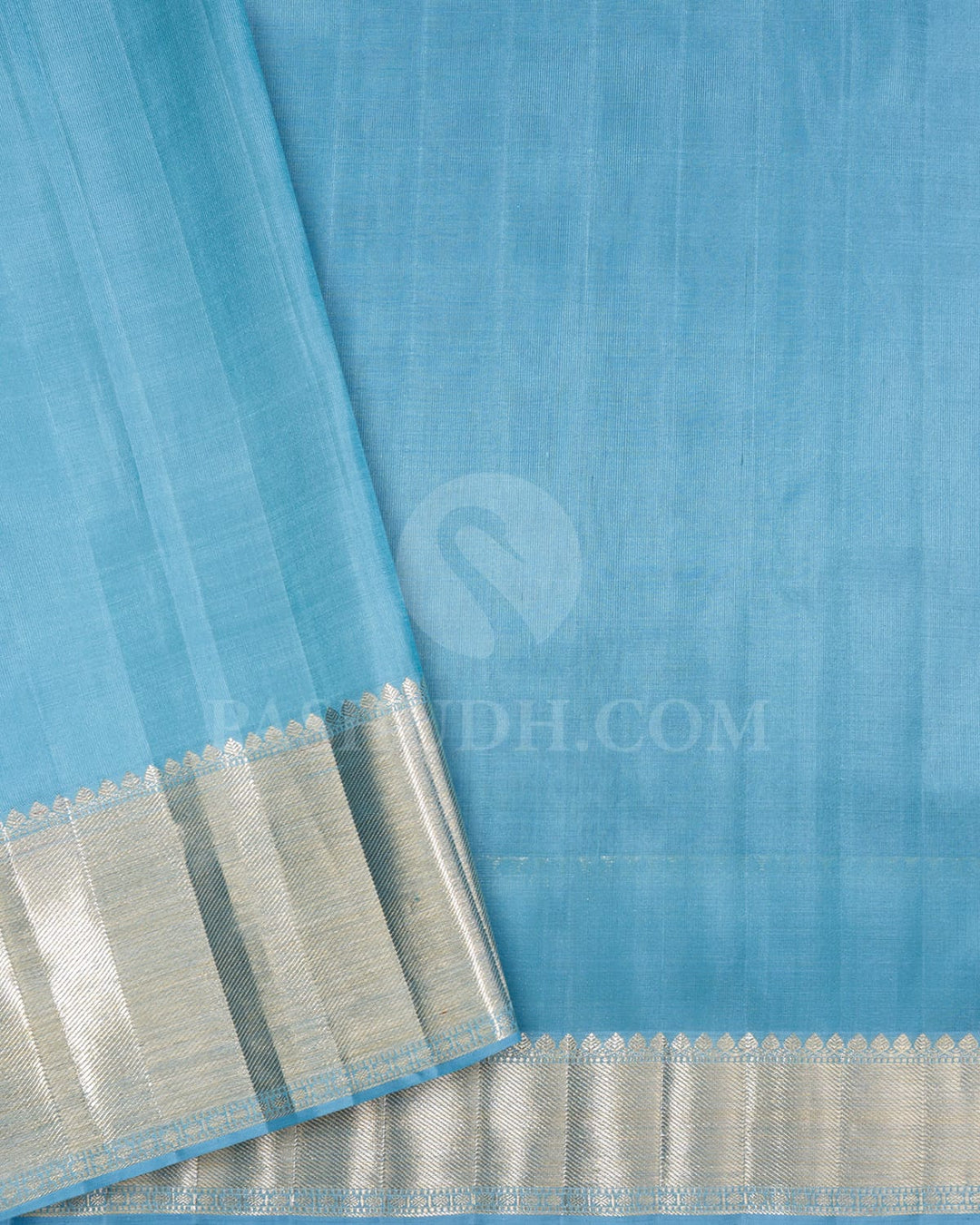 Powder Blue Organza Shimmer Kanjivaram Silk Saree-S1096(F)