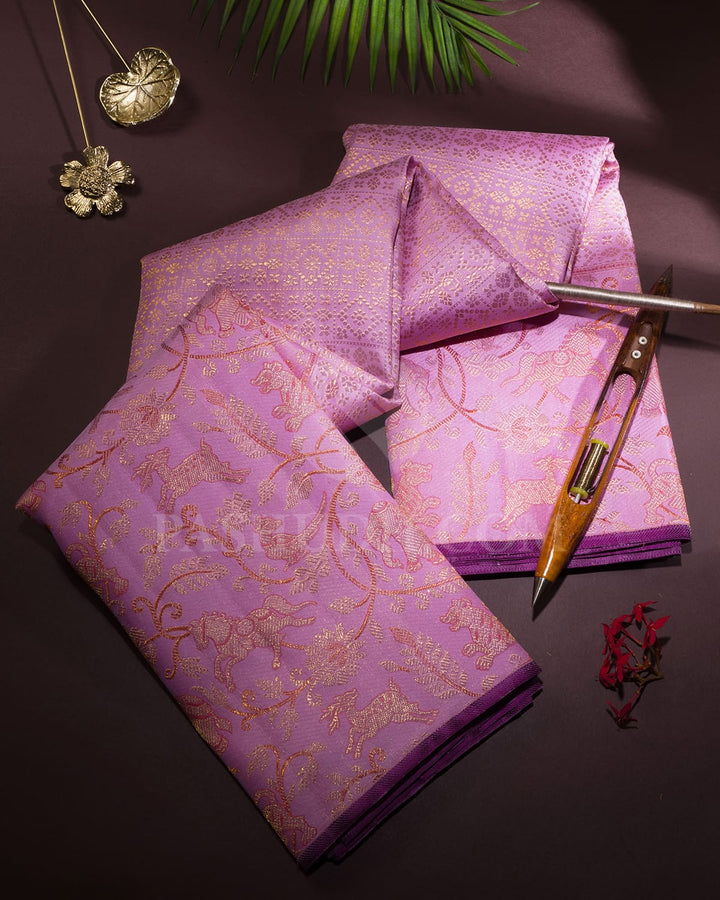 Pastel Lavender Kanjivaram Silk Saree-S1503(I)