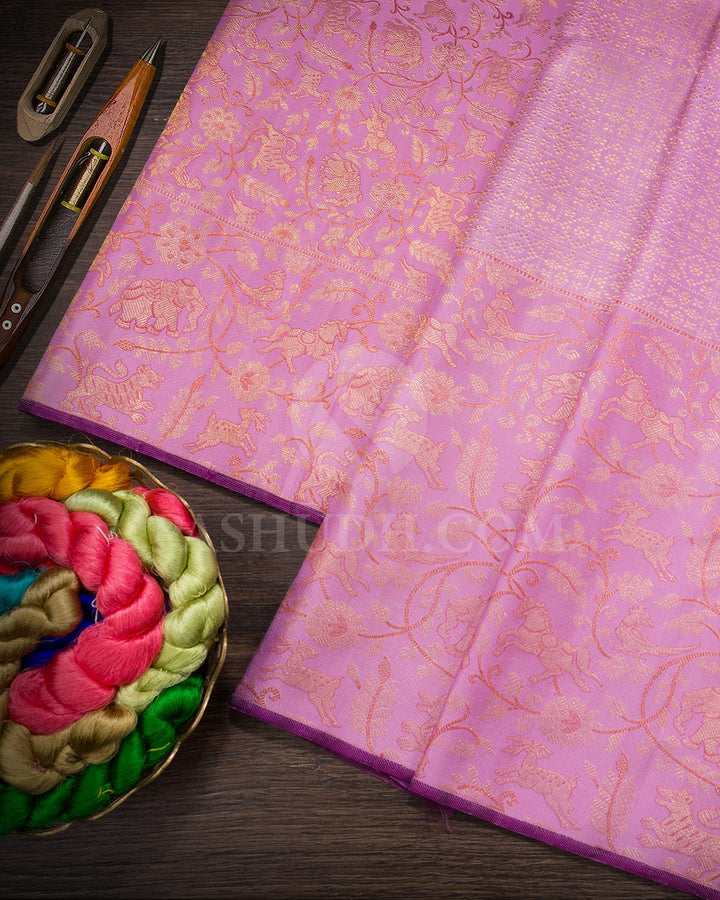 Pastel Lavender Kanjivaram Silk Saree-S1503(I)