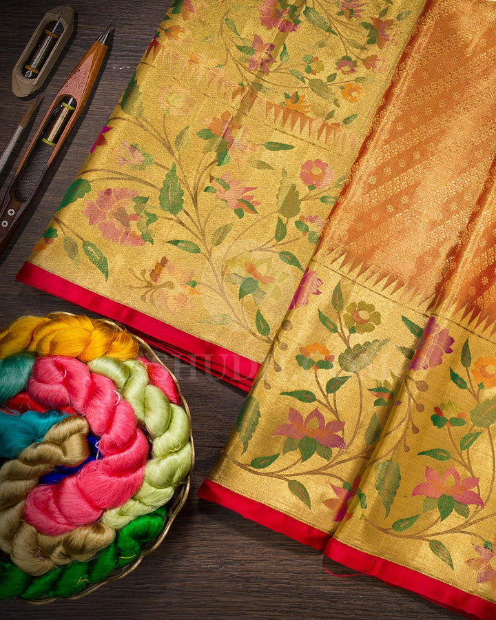 Red Bridal Tissue Kanjivaram Silk Saree-S1700(B)
