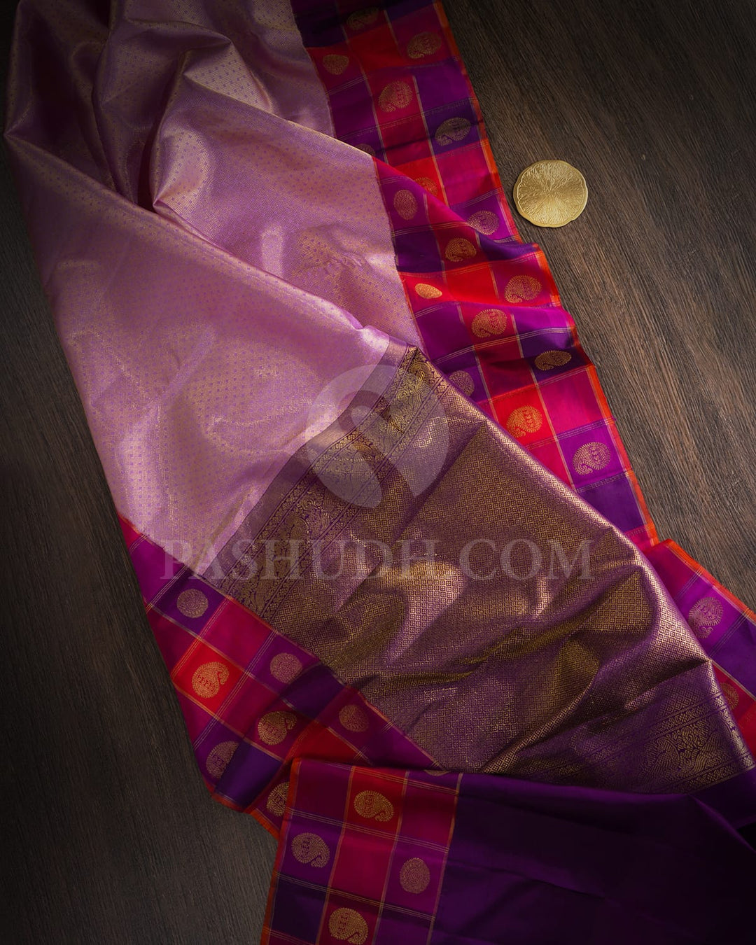 Purpureus Purple With Multicolored Kanjivaram Silk Saree-S1685(C)