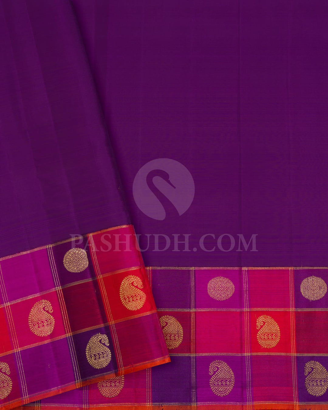 Purpureus Purple With Multicolored Kanjivaram Silk Saree-S1685(C)