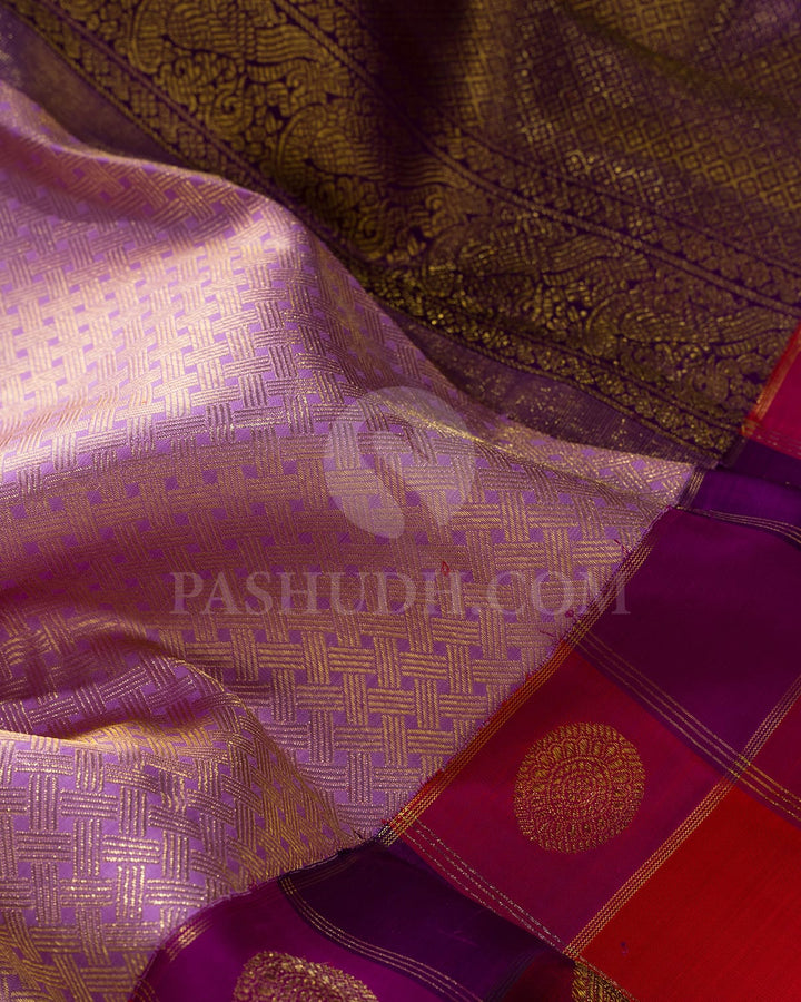 Purpureus Purple With Multicolored Kanjivaram Silk Saree-S1685(C)