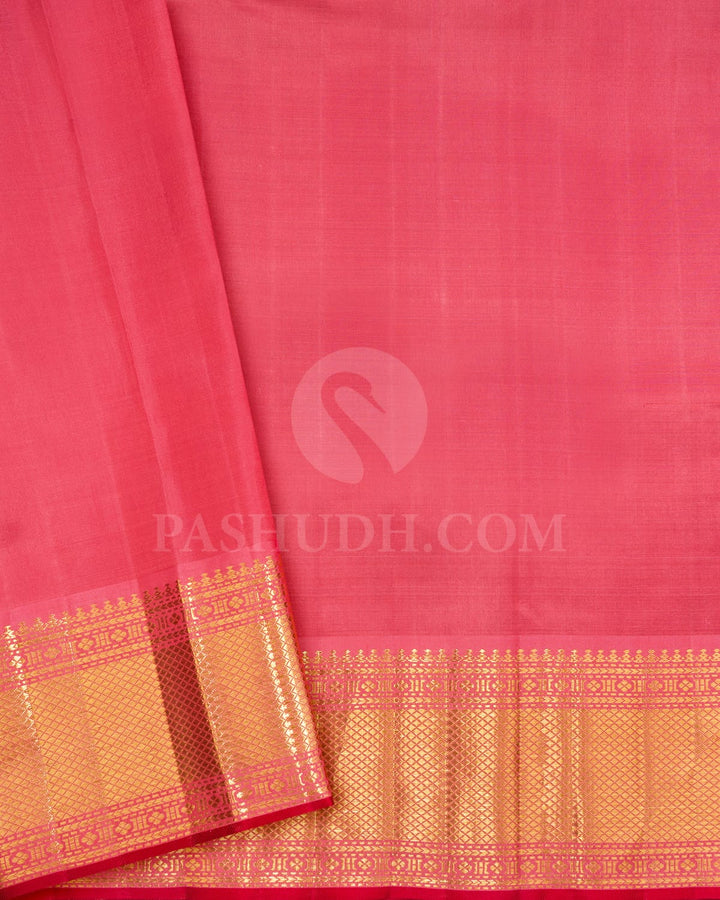 Navy Blue Organza With Cotton Kanjivaram Silk Saree-S1747(B)